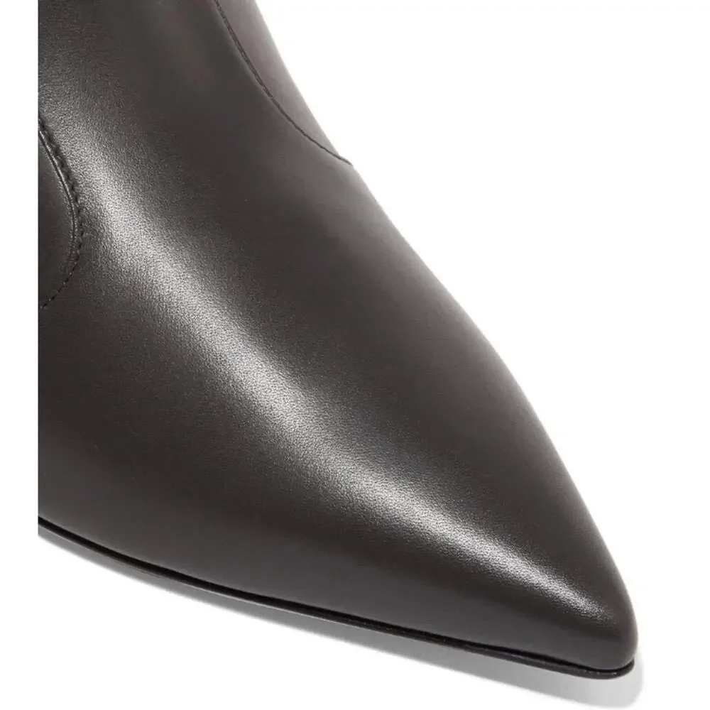 FENDI Rockoko FF logo stretch knit leather ankle boots
